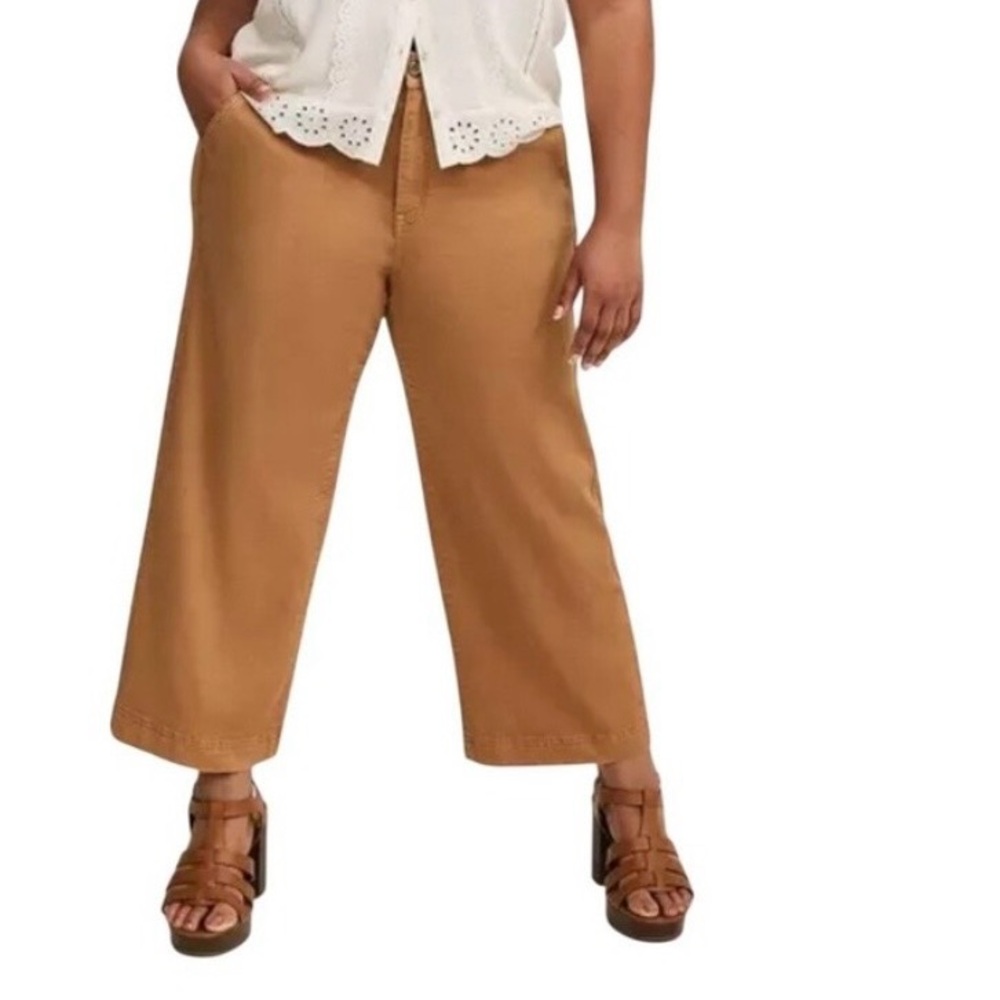 Torrid Tobacco Brown Wide-Leg Crop Pants size 18